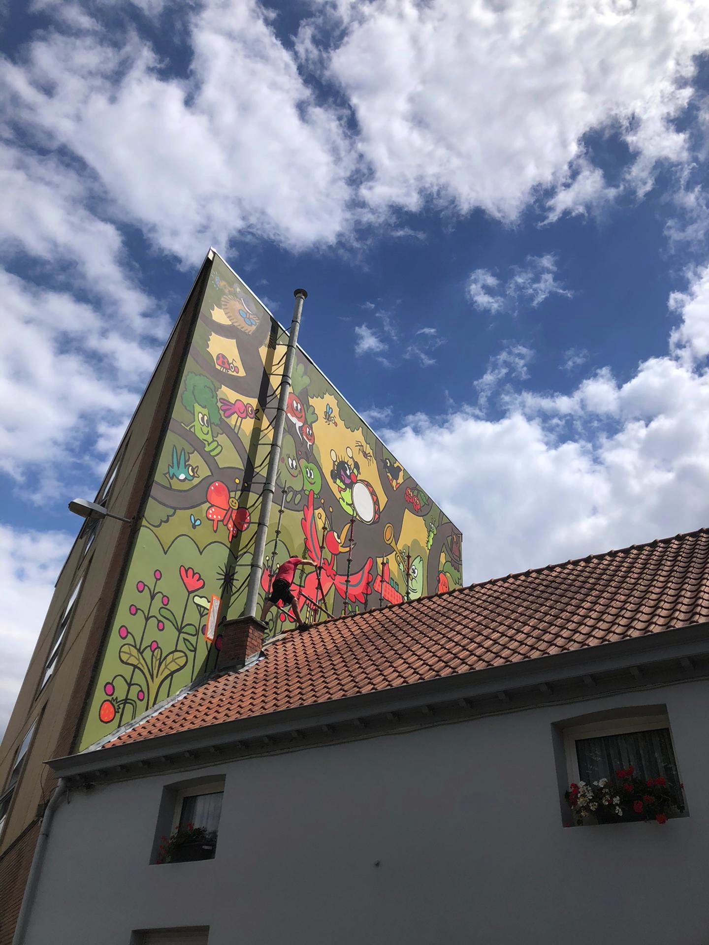 Fresque petit poilu Haren - Rue de la paroisse